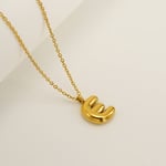 Gold color / 1 Piece Simple Series Daily Letter E Titanium Steel  Gold Color Unisex Pendant Necklaces Picture5